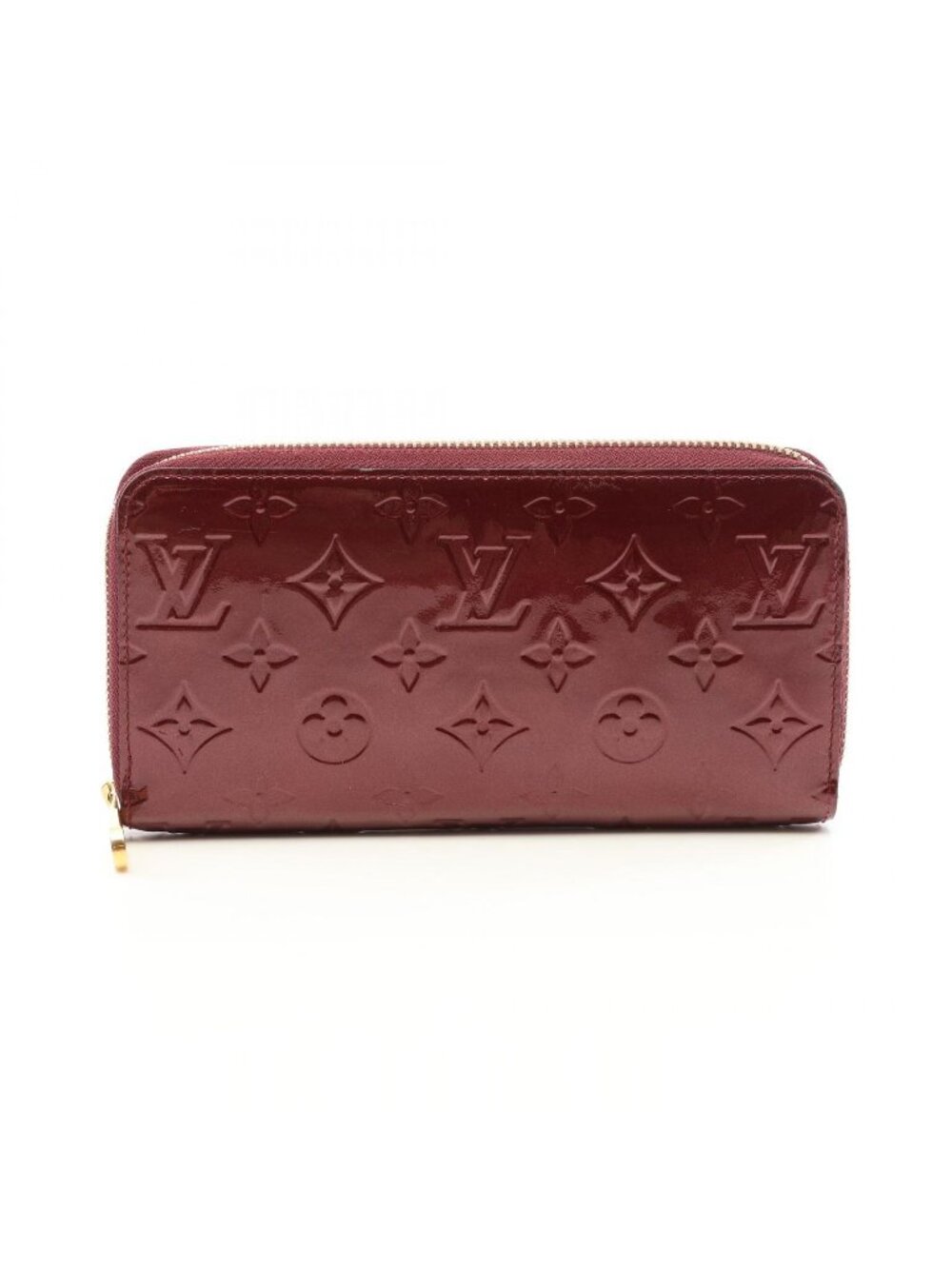 Louis Vuitton Round Wallet Zippy Monogram Vernis Rouge Fauvist Leather